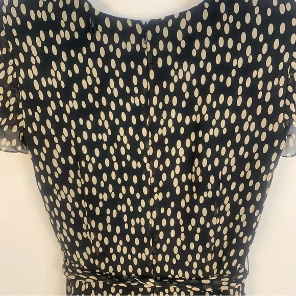 Talbot Petites Vintage 100% Pure Silk V Neck Wrap Polka Dot Midi Dress - Picture 4 of 12